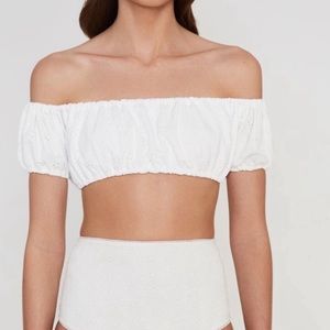 NWT Faithfull the Brand Corsica Off-the-Shoulder Bikini Top, sz Large